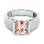  Platinum And Platinum Platinum And Platinum Custom Two-tone Morganite Engagement Ring - Flat View -  102288 - Thumbnail