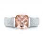  Platinum And 18K Gold Platinum And 18K Gold Custom Two-tone Morganite Engagement Ring - Top View -  102288 - Thumbnail