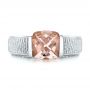 14k White Gold And 14K Gold 14k White Gold And 14K Gold Custom Two-tone Morganite Engagement Ring - Top View -  102288 - Thumbnail