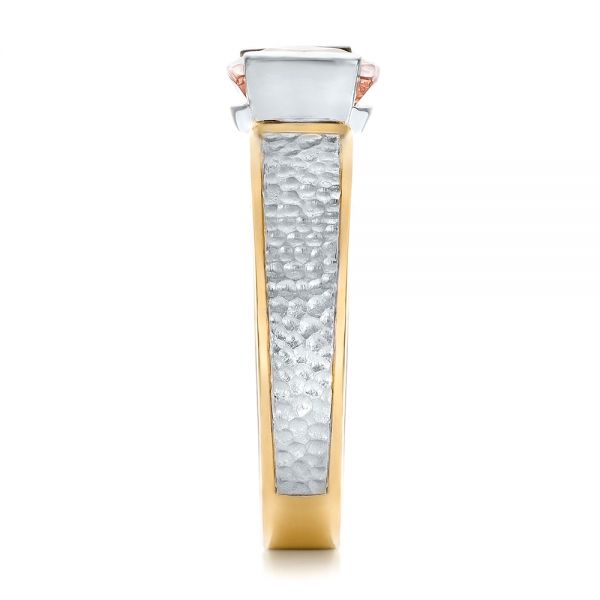 18k Yellow Gold And Platinum 18k Yellow Gold And Platinum Custom Two-tone Morganite Engagement Ring - Side View - 102288