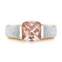 14k Yellow Gold And Platinum 14k Yellow Gold And Platinum Custom Two-tone Morganite Engagement Ring - Top View -  102288 - Thumbnail