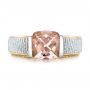 18k Yellow Gold And Platinum 18k Yellow Gold And Platinum Custom Two-tone Morganite Engagement Ring - Top View -  102288 - Thumbnail