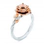  14K Gold And 14k Rose Gold Custom Two-tone Morganite And Diamond Engagement Ring - Three-Quarter View -  103524 - Thumbnail