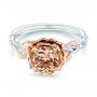  18K Gold And 14k Rose Gold 18K Gold And 14k Rose Gold Custom Two-tone Morganite And Diamond Engagement Ring - Flat View -  103524 - Thumbnail