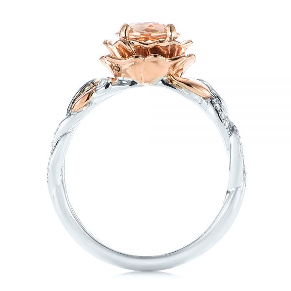  18K Gold And 14k Rose Gold 18K Gold And 14k Rose Gold Custom Two-tone Morganite And Diamond Engagement Ring - Front View -  103524