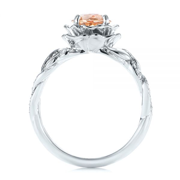 14K Gold And Platinum 14K Gold And Platinum Custom Two-tone Morganite And Diamond Engagement Ring - Front View - 103524