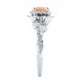  Platinum And Platinum Platinum And Platinum Custom Two-tone Morganite And Diamond Engagement Ring - Side View -  103524 - Thumbnail