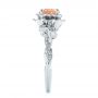 14K Gold And Platinum 14K Gold And Platinum Custom Two-tone Morganite And Diamond Engagement Ring - Side View -  103524 - Thumbnail