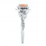  Platinum And 18k White Gold Platinum And 18k White Gold Custom Two-tone Morganite And Diamond Engagement Ring - Side View -  103524 - Thumbnail