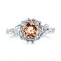  18K Gold And Platinum 18K Gold And Platinum Custom Two-tone Morganite And Diamond Engagement Ring - Top View -  103524 - Thumbnail