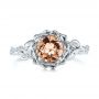  18K Gold And 18k White Gold 18K Gold And 18k White Gold Custom Two-tone Morganite And Diamond Engagement Ring - Top View -  103524 - Thumbnail