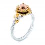  14K Gold And 18k Yellow Gold 14K Gold And 18k Yellow Gold Custom Two-tone Morganite And Diamond Engagement Ring - Three-Quarter View -  103524 - Thumbnail