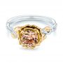  14K Gold And 18k Yellow Gold 14K Gold And 18k Yellow Gold Custom Two-tone Morganite And Diamond Engagement Ring - Flat View -  103524 - Thumbnail