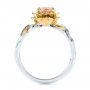  Platinum And 14k Yellow Gold Platinum And 14k Yellow Gold Custom Two-tone Morganite And Diamond Engagement Ring - Front View -  103524 - Thumbnail
