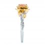  Platinum And 14k Yellow Gold Platinum And 14k Yellow Gold Custom Two-tone Morganite And Diamond Engagement Ring - Side View -  103524 - Thumbnail