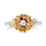  Platinum And 14k Yellow Gold Platinum And 14k Yellow Gold Custom Two-tone Morganite And Diamond Engagement Ring - Top View -  103524 - Thumbnail