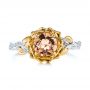  18K Gold And 14k Yellow Gold 18K Gold And 14k Yellow Gold Custom Two-tone Morganite And Diamond Engagement Ring - Top View -  103524 - Thumbnail