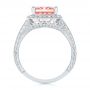  14K Gold And 14k Rose Gold Custom Two-tone Peach Sapphire And Diamond Halo Engagement Ring - Front View -  104853 - Thumbnail