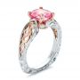 Platinum And 14k Rose Gold Platinum And 14k Rose Gold Custom Two-tone Pink Sapphire And Diamond Engagement Ring - Three-Quarter View -  100570 - Thumbnail
