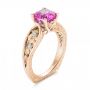 18k Rose Gold And Platinum 18k Rose Gold And Platinum Custom Two-tone Pink Sapphire And Diamond Engagement Ring - Three-Quarter View -  102827 - Thumbnail