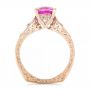 18k Rose Gold And Platinum 18k Rose Gold And Platinum Custom Two-tone Pink Sapphire And Diamond Engagement Ring - Front View -  102827 - Thumbnail