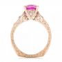 14k Rose Gold And 14K Gold 14k Rose Gold And 14K Gold Custom Two-tone Pink Sapphire And Diamond Engagement Ring - Front View -  102827 - Thumbnail