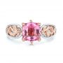  14K Gold And 14k Rose Gold Custom Two-tone Pink Sapphire And Diamond Engagement Ring - Top View -  100570 - Thumbnail