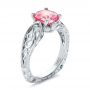  Platinum And 14k White Gold Platinum And 14k White Gold Custom Two-tone Pink Sapphire And Diamond Engagement Ring - Three-Quarter View -  100570 - Thumbnail