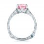  14K Gold And 14k White Gold 14K Gold And 14k White Gold Custom Two-tone Pink Sapphire And Diamond Engagement Ring - Front View -  100570 - Thumbnail