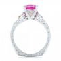 18k White Gold And 18K Gold Custom Two-tone Pink Sapphire And Diamond Engagement Ring - Front View -  102827 - Thumbnail