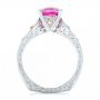  Platinum And 14K Gold Platinum And 14K Gold Custom Two-tone Pink Sapphire And Diamond Engagement Ring - Front View -  102827 - Thumbnail