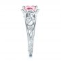  Platinum And 14k White Gold Platinum And 14k White Gold Custom Two-tone Pink Sapphire And Diamond Engagement Ring - Side View -  100570 - Thumbnail