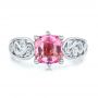  Platinum And Platinum Platinum And Platinum Custom Two-tone Pink Sapphire And Diamond Engagement Ring - Top View -  100570 - Thumbnail