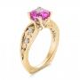 14k Yellow Gold And 18K Gold Custom Two-tone Pink Sapphire And Diamond Engagement Ring