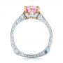  14K Gold And 14k Yellow Gold 14K Gold And 14k Yellow Gold Custom Two-tone Pink Sapphire And Diamond Engagement Ring - Front View -  100570 - Thumbnail