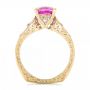 18k Yellow Gold And Platinum 18k Yellow Gold And Platinum Custom Two-tone Pink Sapphire And Diamond Engagement Ring - Front View -  102827 - Thumbnail