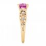 18k Yellow Gold And 18K Gold 18k Yellow Gold And 18K Gold Custom Two-tone Pink Sapphire And Diamond Engagement Ring - Side View -  102827 - Thumbnail