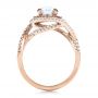 18k Rose Gold And 18K Gold 18k Rose Gold And 18K Gold Custom Two-tone Pink Sapphire And White Diamond Halo Engagement Ring - Front View -  101175 - Thumbnail