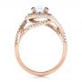 14k Rose Gold And Platinum 14k Rose Gold And Platinum Custom Two-tone Pink Sapphire And White Diamond Halo Engagement Ring - Front View -  101175 - Thumbnail