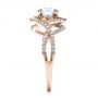 18k Rose Gold And 18K Gold 18k Rose Gold And 18K Gold Custom Two-tone Pink Sapphire And White Diamond Halo Engagement Ring - Side View -  101175 - Thumbnail