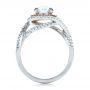 14k White Gold And Platinum 14k White Gold And Platinum Custom Two-tone Pink Sapphire And White Diamond Halo Engagement Ring - Front View -  101175 - Thumbnail