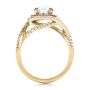 18k Yellow Gold And 18K Gold 18k Yellow Gold And 18K Gold Custom Two-tone Pink Sapphire And White Diamond Halo Engagement Ring - Front View -  101175 - Thumbnail