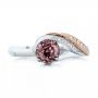  Platinum And 14K Gold Platinum And 14K Gold Custom Two-tone Pink Zircon And Diamond Engagement Ring - Top View -  102166 - Thumbnail