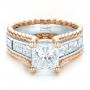  Platinum And 14k Rose Gold Platinum And 14k Rose Gold Custom Two-tone Diamond Engagement Ring - Flat View -  100616 - Thumbnail