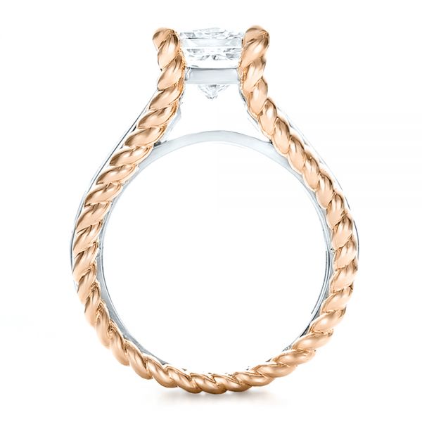 Platinum And 14k Rose Gold Platinum And 14k Rose Gold Custom Two-tone Diamond Engagement Ring - Front View - 100616