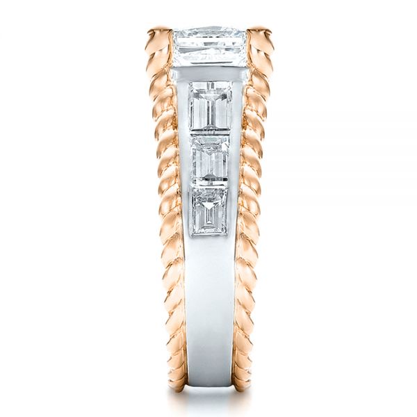 Platinum And 14k Rose Gold Platinum And 14k Rose Gold Custom Two-tone Diamond Engagement Ring - Side View - 100616