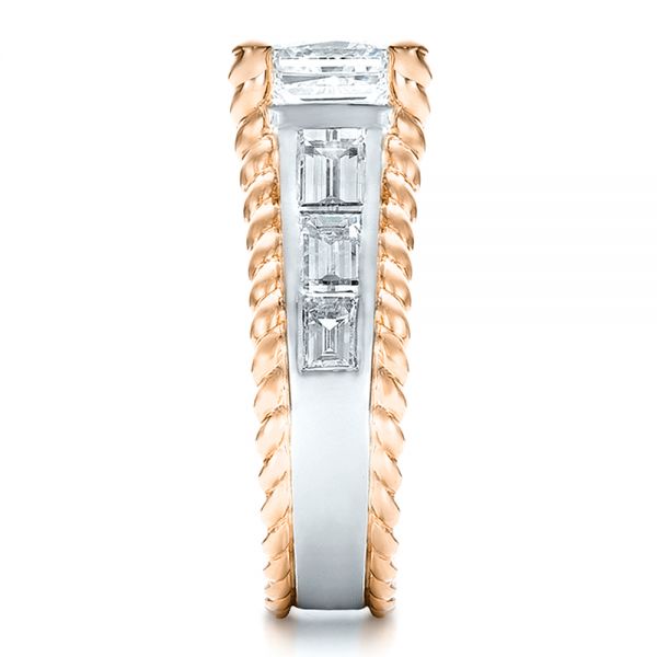  Platinum And 18k Rose Gold Platinum And 18k Rose Gold Custom Two-tone Diamond Engagement Ring - Side View -  100616