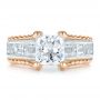  18K Gold And 14k Rose Gold 18K Gold And 14k Rose Gold Custom Two-tone Diamond Engagement Ring - Top View -  100616 - Thumbnail