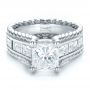  Platinum And 14k White Gold Platinum And 14k White Gold Custom Two-tone Diamond Engagement Ring - Flat View -  100616 - Thumbnail