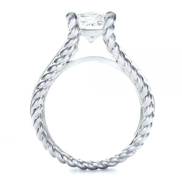  Platinum And 18k White Gold Platinum And 18k White Gold Custom Two-tone Diamond Engagement Ring - Front View -  100616